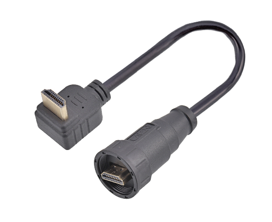 HDMI 公直头/公弯式 带线插头(螺纹式)