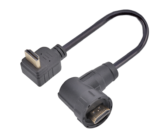 HDMI 公弯头/公弯式 带线插头(螺纹式)